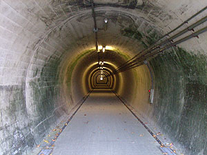 三津坂歩道トンネル：トンネル内部